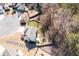 Aerial view of a home highlighting its backyard with patio and playset, and surrounding greenery at 3952 Rhyne Way, Smyrna, GA 30082