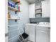 Functional laundry room with modern appliances, shelving, and storage solutions, offering convenience and organization at 3952 Rhyne Way, Smyrna, GA 30082
