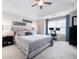 This spacious main bedroom features a ceiling fan and space for a work area at 3952 Rhyne Way, Smyrna, GA 30082