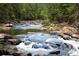 Scenic river view, the water flows over the rocks at 5989 Zane Ct, Douglasville, GA 30135