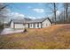 Expansive backyard view of a light colored home with a dark roof and ample outdoor space at 5151 Martins Crossing Rd, Stone Mountain, GA 30088