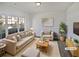 Bright, staged living room featuring a neutral color palette, cozy furnishings, and large window at 3180 Oakley Pl, Union City, GA 30291