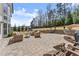 Lush backyard featuring a patio with comfortable seating, ideal for outdoor entertaining at 4205 Rock Creek Dr, Cumming, GA 30028