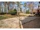 Wooded backyard featuring trees, short wood fence, and a grass-free backyard at 4335 Halifax Ne Ter, Roswell, GA 30075