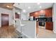 Modern kitchen featuring granite countertops, stainless steel appliances, and bar stool seating at 400 W Peachtree Nw St # 1408, Atlanta, GA 30308