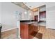 Modern kitchen featuring granite countertops, stainless steel appliances, and an open floor plan at 400 W Peachtree Nw St # 1408, Atlanta, GA 30308