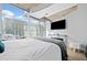 Modern main bedroom with city views, a comfortable bed, and minimalist decor at 400 W Peachtree Nw St # 1408, Atlanta, GA 30308
