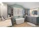 Charming bathroom with a soaking tub, granite counters, and ample cabinetry at 5222 N Helton Rd, Winston, GA 30187