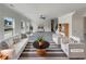 Bright living room with white furniture, large windows, and a stylish rug and decor at 3451 Meadow Grass Dr, Dacula, GA 30019