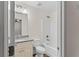 Bathroom featuring a tub and shower combination and a vanity with granite countertop at 3462 Mount Zion Rd, Stockbridge, GA 30281