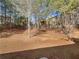 Backyard featuring a sloped lot, mature trees, and privacy fence at 2208 Howell Farms Nw Pt, Acworth, GA 30101