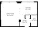 Detailed floor plan showcasing the layout of the living room, kitchen, bathroom, and foyer with dimensions at 20 Marietta Nw St # 15D, Atlanta, GA 30303