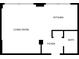 Simplified floor plan view outlining living room, kitchen, foyer, and bathroom spaces in the unit at 20 Marietta Nw St # 15D, Atlanta, GA 30303