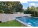 Beautiful pool with tiered waterfall feature and stone surround at 115 17Th Ne St, Atlanta, GA 30309
