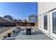 The backyard has a patio, fire pit and privacy fence at 4825 Odum View Ln, Cumming, GA 30040