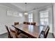 Bright dining room featuring hardwood floors, a pendant light, and stylish chair rail molding at 4825 Odum View Ln, Cumming, GA 30040