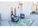 Back porch features outdoor seating, a table, and a decorative rug at 6450 Oak Valley Dr, Cumming, GA 30040