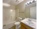 Clean bathroom featuring a shower-tub combination, vanity, and modern fixtures at 2721 Arctic Ct, Morrow, GA 30260