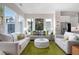 Bright living room with comfortable seating, green accents, and large windows for ample natural light at 710 Hudson Way, Roswell, GA 30076