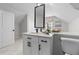 Bathroom with floating vanity, double sinks, and luxury finishes at 1521 Bentcreek Dr, Marietta, GA 30062