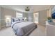 Cozy bedroom featuring neutral walls, carpet, an open doorway, and side tables with lamps at 2390 Morgan Ne Rd, Marietta, GA 30066