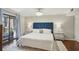 Comfortable primary bedroom with a plush bed, access to deck, and stylish decor at 603 Dunbar Dr, Dunwoody, GA 30338