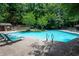 Community pool surrounded by lounge chairs and lush greenery provides a relaxing atmosphere at 603 Dunbar Dr, Dunwoody, GA 30338