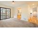 Dining room with sliding glass doors and hardwood hallway access at 795 Saddle Ridge Trce, Roswell, GA 30076