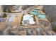 Aerial view of community pool, tennis courts, and playground, with parking available at 108 Rex Ave, Canton, GA 30114