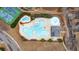 Aerial view of community pool with splash pad, pool, and regular pool, surrounded by seating at 108 Rex Ave, Canton, GA 30114
