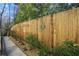 Fenced dog walk area with attractive landscaping and easy sidewalk access at 424 Lindbergh Ne Dr # 201, Atlanta, GA 30305