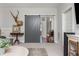 Living room with barn door, stylish decor, and an open layout at 219 Dawson Dr, Woodstock, GA 30188