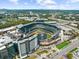 Aerial view of Truist Park, a modern baseball stadium surrounded by lush greenery and featuring convenient nearby hotel at 2707 Cumberland Se Ct, Smyrna, GA 30080