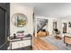 Bright living room showcasing contemporary decor, hardwood floors, and a modern staircase at 1471 Hardin Ave, College Park, GA 30337