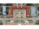 Overhead view of a modern building featuring unique architectural design with a central courtyard at 11279 Serenbe Ln, Chattahoochee Hills, GA 30268
