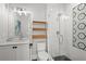Stylish bathroom features modern fixtures, glass enclosed shower, and decorative accents, offering a spa-like feel at 255 Marjean Way, Alpharetta, GA 30009