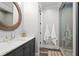 Chic bathroom with walk-in shower, modern vanity, and stylish fixtures at 255 Marjean Way, Alpharetta, GA 30009