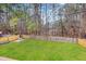 Well-maintained backyard with lush green grass, a wood fence, and mature trees providing shade and privacy at 840 Cline Petty Way Way, Lawrenceville, GA 30043