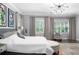 Spacious main bedroom with sitting area, large windows and elegant chandelier at 1165 E Beechwood Nw Dr, Atlanta, GA 30327