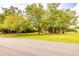 A single-Gathering home's spacious front yard with mature trees, showcasing its curb appeal in a neighborhood setting at 175 Heritage Farm Ln, Fayetteville, GA 30215