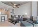 Relaxing condo living room with neutral decor, ceiling fan, and open layout at 3324 Peachtree Rd # 2717, Atlanta, GA 30326