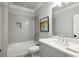 Beautiful bathroom with tub, shower, framed mirror and stunning artwork at 3715 Peachtree Ne Rd # 2, Atlanta, GA 30319