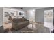 Open-concept living space showcasing seamless flow to the kitchen and dining area at 2135 N Forest Trl, Dunwoody, GA 30338