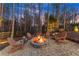 Inviting stone fire pit surrounded by Adirondack chairs, perfect for cozy outdoor evenings with Gathering and friends at 6455 Quiet Cove Rd, Cumming, GA 30041