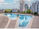 Rooftop pool with city views surrounded by a concrete patio and lush greenery at 1080 Peachtree Ne St # 1902, Atlanta, GA 30309