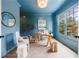 Stylish home office featuring blue walls, large window, and ample natural light at 2717 Skyland Dr, Brookhaven, GA 30319