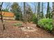 Landscaped backyard with a stone fire pit, perfect for outdoor entertaining at 2883 Observation Nw Pt, Marietta, GA 30064