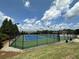 Well-maintained community tennis courts surrounded by lush greenery and lights for evening play at 159 Tara Blvd, Loganville, GA 30052