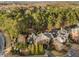 Aerial view of stately home with lush landscaping and mature trees at 5400 Saint Lyonn Pl, Marietta, GA 30068