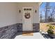 Elegant front door with a decorative wreath and stone detailing at 1784 Treymire Ct, Stone Mountain, GA 30088